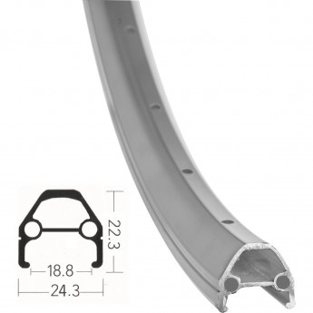 Обод 20" (ЖВМЗ) 36H, двойной с проточкой, серебристый