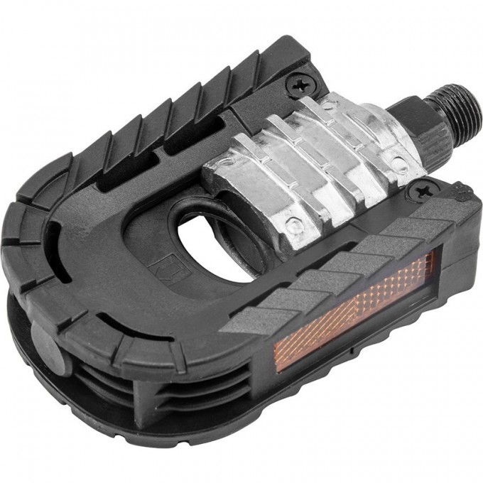 Педали FP-909, ось 9/16" со светоотражателями, алюминиевые чёрные 360138