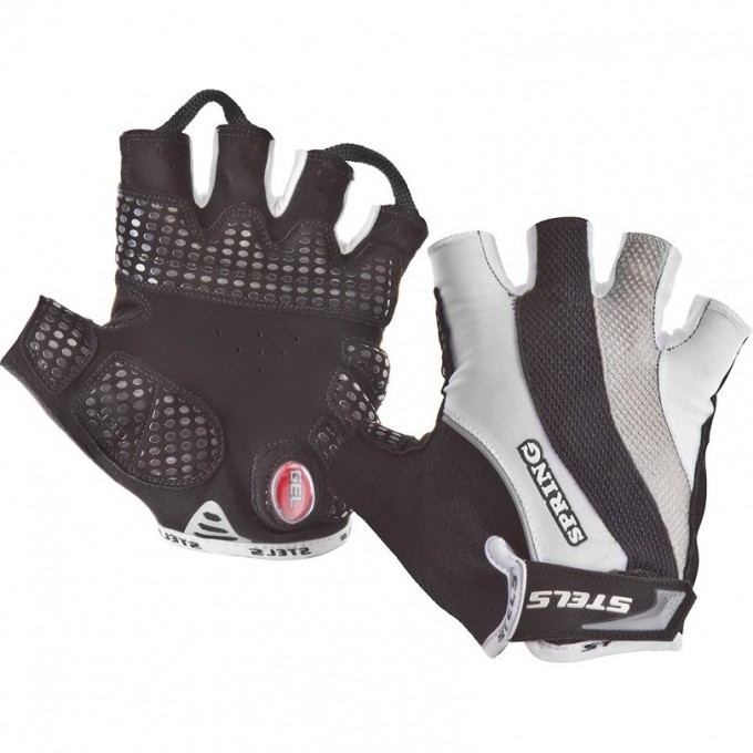 Велоперчатки STELS SCG 46-0082 бело-серо-чёрные p. S 380137